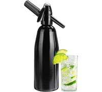 Generatore di acqua gassata portatile in alluminio, kit di bottiglie per seltzer rinfrescante, cocktail, succhi di frutta e bevande gassate, elettrodomestico per bevande sane, facile da usare (nero)