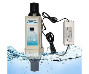 Generatore di Cloro Salino con Display Salinità per Piscina Domestica | Cella di Sale EC20, 110V, range di produzione 8-20g/h, operazione semplice, clorazione efficiente dell’acqua salata