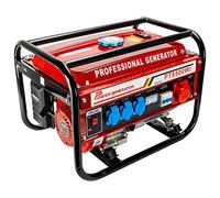 Generatore di corrente a benzina | Generatore di corrente con accessori | Gruppo elettrogeno di emergenza silenzioso | 5 prese 3 x 230 V / 1 x 400 V / 1 x 12 V | 6,5 CV (generatore di corrente