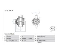 BOSCH 0 986 048 840 Alternatore