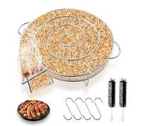 Generatore di Fumo Freddo, Generatore di Fumo Rotondo, Generatore Fumo con Ganci e Spazzola, Affumicatore a Freddo in Acciaio Inox per Grill a Gas Carrelli Grill Griglia Affumicatori