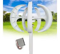Generatore di Turbina Eolica a Lanterna Verticale 12V 24V 48V CC Generatore Eolica Potenza 16000W con 5 Lame in Fibra di Nylon e Regolatore di Carica,Utilizzo per Barche,Gazebo(White,48V)