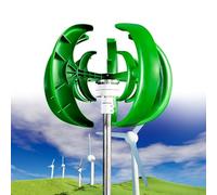 Generatore Di Turbina Eolica Ad Asse Verticale Potenziato, Kit Generatore Di Energia Eolica Orizzontale A 5 Pale Da 12000W 12V/24V, Controller MPPT Da 30 A, Per Casa, Barca(Green,12V)