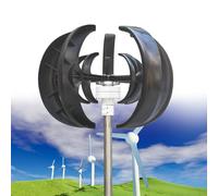 Generatore Di Turbina Eolica Ad Asse Verticale Potenziato, Kit Generatore Di Energia Eolica Orizzontale A 5 Pale Da 12000W 12V/24V, Controller MPPT Da 30 A, Per Casa, Barca(Nero,24V)