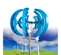 Generatore Di Turbina Eolica Ad Asse Verticale Potenziato, Kit Generatore Di Energia Eolica Orizzontale A 5 Pale Da 12000W 12V/24V, Controller MPPT Da 30 A, Per Casa, Barca(Blue,12V)
