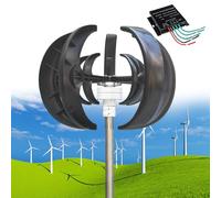 Generatore di turbina eolica da 12000 W, 12 V/24 V/48 V, asse verticale a 5 pale, magnete permanente CA trifase, controller MPPT, ideale per sistemi ibridi eolico-solari, rosso-24 V