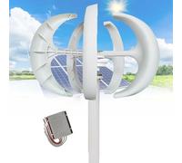 Generatore di turbine eoliche 16000 W, 12V 24V 48V, lanterna, turbina eolica verticale, 5 fogli con controller, generatore di turbine eoliche per integratore di corrente(White,48V)