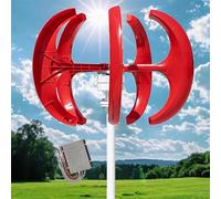 Generatore di turbine eoliche, 16000W Generatore di Turbine Eoliche a Forma di Lanterna 12V 24V 48V, generatore di turbine eoliche, per uso domestico, barche, navi(Red,48V)