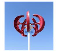 Generatore di turbine eoliche 5 kW e 8, 12/24/48 V, pale, mulino a vento, lanterna asse verticale per lampione con controller MPPT(Red,WIND TURBINE ONLY_24V_8000W)