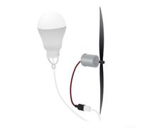 Generatore di ventilatore a turbina eolica, con cavo USB da 1 m, con luce LED, per studenti per apprendere principi di fisica e ingegneria delle energie rinnovabili