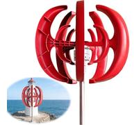 Generatore Eolico 12V Generatore Eolico ad Asse Verticale a 5 Palea Magneti Permanenti CA Trifase Kit con Controller for Sistema Eolico Solare Ibrido(400W)