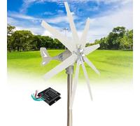 Generatore eolico a turbina 14000W,generatore eolico a pale,12V,24V,48V,8 pale regolazione automatica della direzione del vento per impianti eolici solari marini/domestici/ibridi.(12v With Controller)