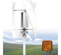 Generatore eolico ad asse verticale, 200 W 24 V, kit elica con controller per casa, barca, camper, uso off-grid bianco
