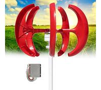 Generatore eolico ad asse verticale da 16000W, tipo lanterna, 12V, 24V, 48V, con regolatore e generatore a magnete permanente per tetti, strade e camper.(Red,12V)