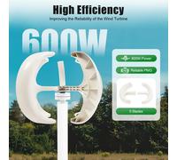 Generatore eolico ad asse verticale da 600 W 12 V 24 V Piccolo mulino a vento a energia libera con controller IP67 per camper di aziende agricole domestiche 12V