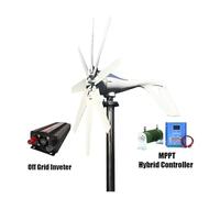 Generatore eolico da 1000 W, 48 V, 24, 12, mulino a vento HorizontaWind, kit generatore di energia libera, alternatore con regolatore MPPT for uso domestico(Off Grid system,8 BLADES_12V_1000W)