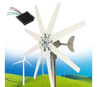 Generatore Eolico da 12000 W con regolatore Solare, Design a levitazione Magnetica, Mulino a Vento Bianco a 8 Pale per Uso Domestico, Soluzione efficiente per l'energia rinnovabile a 12 V.
