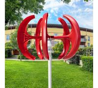 Generatore eolico da 800 W, kit turbine eoliche da 12 V/24 V, sistema a 5 pale con generatore a magneti permanenti, integrazione eolica e solare per casa, fattoria, alimentazione off-grid rossa