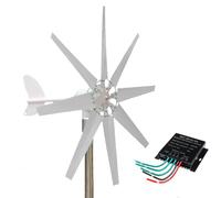 Generatore Eolico Orizzontale da 9000 W - Generatore Eolico trifase a 8 Pale CA per Uso Domestico, 12 V/24 V/48 V, Soluzione efficiente per Le Energie rinnovabili, Ideale per sistemi Fuori r