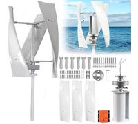 Generatore eolico, set generatore per turbina eolica verticale 12V/24V, kit generatore eolico orizzontale a 3 pale con regolatore di carica per casa, barca, nautica, illuminazione stradale,24V-2000W