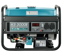 Generatore a benzina KS 3000E potenza massima 3000 W, con avviamento manuale/elettrico, 2x16A (230 V), 12 V, regolatore automatico di tensione (AVR), protezione da sovraccarico e cortocircuito