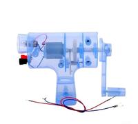 Generatore manuale Dinamo DC a manovella per l'apprendimento in limentatore portatile Strumento dimostrativo di fisica Kit scientifico per le energie rinnovabili blu 13 x 12 cm