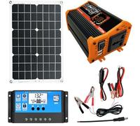 Generatore Solare con Pannelli,Kit Base Pannello Inverter Corrente 6000 W Auto Adattatore USB Pacchetto Batteria Litio Mobile per RV All'aria Li
