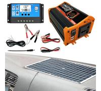 Generatore solare con pannelli Kit inverter e pannelli inverter per auto doppio adattatore USB per auto pacco batteria al litio mobile per campeggio all'aperto, camper, furgone
