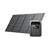 Generatore solare EcoFlow DELTA 3 Max + pannello bifacciale 400 W, ingresso solare 500 W, batteria LiFePO4 2.048 Wh, UPS 10 ms, power station portatile per backup casa, esterni, campeggio, camper