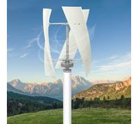 Generatore verticale per turbine eoliche da 100 W, 24 V, colore bianco, per casa, camper, barca, turbina eolica verticale con generatore di cuscinetti a magnete, per industria, turbina eolica