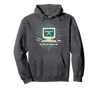 Generazione X: Abbiamo reso Internet Cool Retro Computer Felpa con Cappuccio, Unisex per Adulti, Grigio Scuro, M