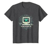 Generazione X: Abbiamo reso Internet Cool Retro Computer Maglietta, Bambini, Grigio Scuro, 6 Anni