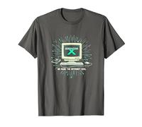 Generazione X: Abbiamo reso Internet Cool Retro Computer Maglietta, Uomo, Asfalto, 3XL