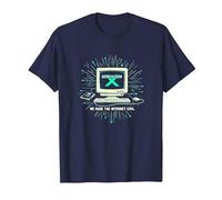 Generazione X: Abbiamo reso Internet Cool Retro Computer Maglietta, Uomo, Navy, L
