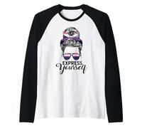Genere Fluido Orgoglio Bandiera Divertente Genderfluid Maglia con Maniche Raglan