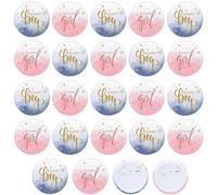 Genere Rivelare Etichetta,Adesivi per Decorazioni Baby Shower Articoli per Reveal Party,Adesivi Baby Shower Genere Rivelare,Distinguere tra i generi, team efficaci(12 blu + 12 rosa)