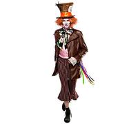 Genererique - Esclusivo costume da cappellaio con cappello e parrucca da uomo, multicolore, M (48-50), rosa