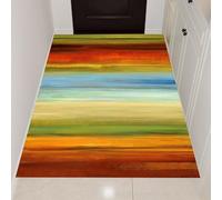 Generi Tappeto moderno per soggiorno, camera da letto, morbido, a pelo basso, antiscivolo, per corridoio, camera da letto e ufficio, colore astratto moderno, rosso, 110 x 150 cm