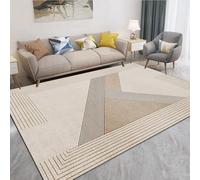 Generi Tappeto per soggiorno, lavabile, morbido, a pelo corto, per camera da letto, sala da pranzo, ingresso, decorazione per la casa, moderno, geometrico, minimalista, cammello, beige, 110 x 150 cm