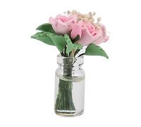 Generic 1:12 Casa delle Bambole Mini Modello Bonsai Accessori per la Decorazione del Giardino per Gli Amanti delle Bambole - Mini Piante Durevoli in Vetro Non Tossico e Argilla (PINK)
