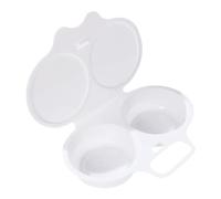 Generic 1/2 pezzi cuociuova a microonde, vaporizzatore con 2 uova, cuoci uova, bracconiere, cuociuova con rivestimento antiaderente | Eggs Round Pochier resistente al calore, vaporizzatore per