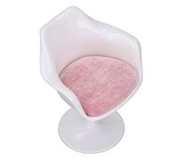 Generic 1:6 Casa delle Bambole ABS Bianco Rosa Sedia da Ufficio Girevole Resistenza Ai Graffi Resistenza Alla Caduta per la Scatola della Casa delle Bambole Regalo per il Giocatore di (Con Bracciolo)
