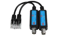 Generic 1 coppia passiva IP rete coassiale trasmettitore ricevitore, 10 100Mbps trasmissione fino a 220 m, con protezione contro le sovratensioni, per l'aggiornamento della fotocamera analogica alla
