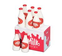 Generic 1: Modello di Bottiglia di Latte da 6 Bambole, 1:12 Bottiglia di Latte in Miniatura Set di Resistenza a Goccia 8 Pezzi di Lunga Durata Durata per la Decorazione (rosso)