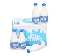 Generic 1: Modello di Bottiglia di Latte da 6 Bambole, 1:12 Bottiglia di Latte in Miniatura Set di Resistenza a Goccia 8 Pezzi di Lunga Durata Durata per la Decorazione (BLUE)