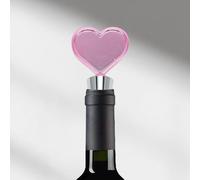 Generic 1 pz tappi per bottiglia UV-rivestito cuore rosa con anello in silicone rosa tappo in lega di alluminio TPE tono argento rosa 11.1x4.8x12cm