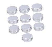 Generic 10 Pezzi Barattoli Alluminio Vasetti Tondi Contenitori Metallo Coperchio a Vite Struttura Sicura Perfetti per Viaggio Feste Decorazione Casa, Argento