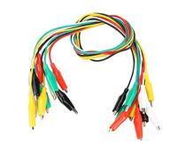 Generic 10 Pezzi di Cavo con Clamp/Holder a Coccodrillo da 50 Cm Ad elasticità Forte per Testare Clamp/Holder per Cavi, Elettrodomestici, a Coccodrillo da 35 Mm, PVC Rosso//bianco/giallo/verde, a a