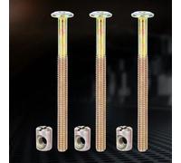 Generic 10 Pz M6 Bulloni per Mobili in Acciaio Al Carbonio Zincato Viti per Mobili Elementi di Fissaggio per per Armadi in Legno e Piani di Lavoro della Cucina Set di Connettori Durevoli (90 mm)