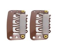 Generic 100 Fermagli per Parrucca a 6 Denti, 100 Pezzi, Clamp/Holder a Scatto a Forma di U 3,2 Cm per Estensioni dei Capelli, Marrone Scuro per Fissare il Cappello